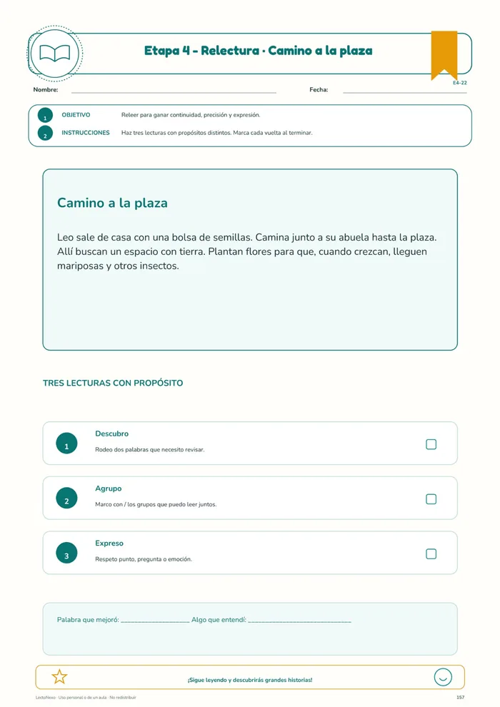 Etapa 4: Relectura — lectura con propósito y comprensión